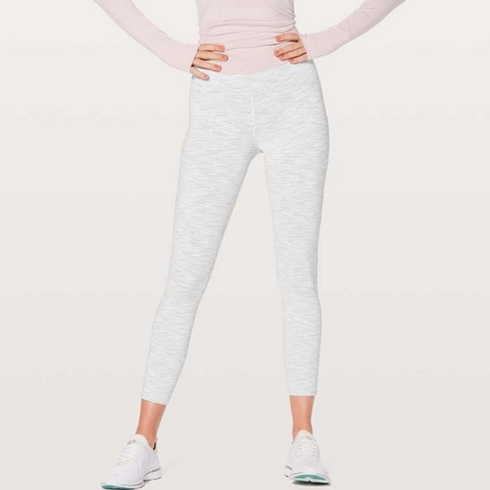 LULULEMON Train Times 7/8 Ice Grey 25" Leggings Size 8